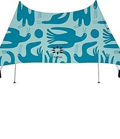 Grande Beach Tent 7ft Tall 9x9ft With Cooler Pocket Coastal Birds