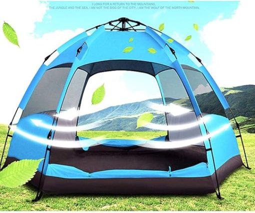 Hexagonal Waterproof Camping Tent with Automatic Speed Opening - Image 2