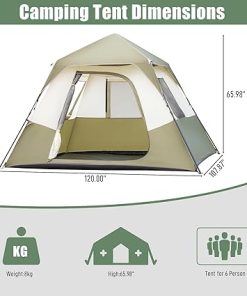 6 Person Instant Cabin Tent Easy Setup for Family Camping and Hiking 2