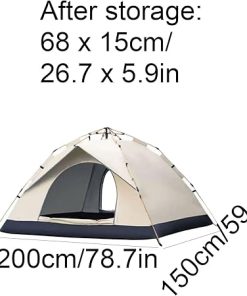Portable 2-3 Person Quick-Opening Outdoor Camping Tent Easy Setup 2