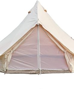Family Camping in a Large Cozy Outdoor Waterproof Bell Tent