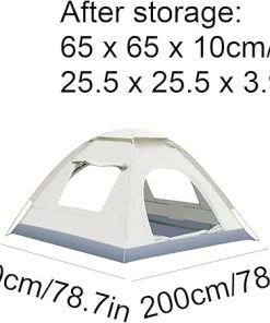 Portable Outdoor Camping Tent Quick Open Double Door for 3-5 People 2