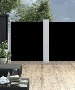Retractable Side Awning for Outdoor Use Adjustable Width Black