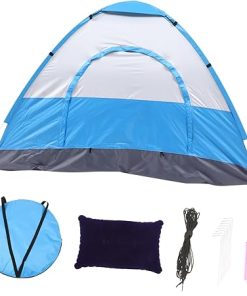 Portable Beach Tent Sunshade Mat with Mesh Windows for Camping