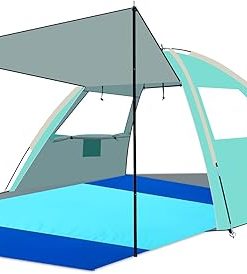 Gorich Beach Tent with Canopy for 3-6 People Easy Setup Sun Shelter