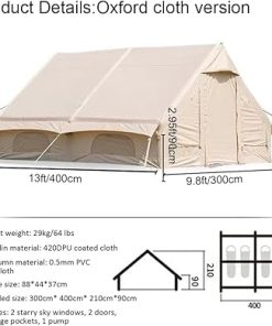 Inflatable Tents with Pump for 2-4 People and Stove Jack Hole 2