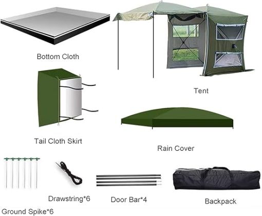 Car Tailgate Tent Awning Rainproof SUV Rear Extension with Screen - Image 2
