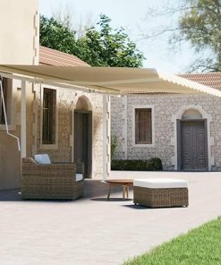 Durable Iron Awning Post Set for Outdoor Use 236.2 x 96.5 Inches
