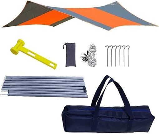 Rain Fly Tent Tarp 410x410cm for Camping Outdoor Travel Orange