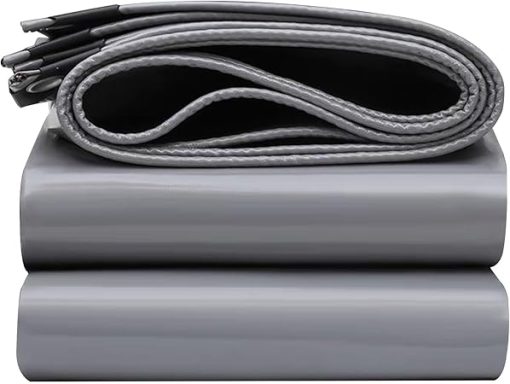 Durable Heavy Duty Grey PVC Tarp Cover with Grommets 2x2m