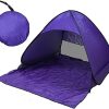 4 Person Pop Up Tent, Instant Setup Camping Tent for Family, Hiking, Beach & Outdoor, 9.2′ x 6.6′ with 2 Doors & Windows, Windproof & Waterproof, Includes 8 Pegs & 4 Guy Ropes (Khaki) 4