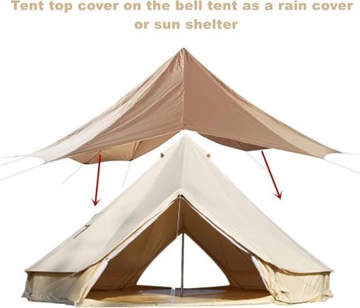 Waterproof Tent Tarp Sunshade for 4M 5M 6M Bell Tent Heavy Duty - Image 2