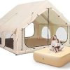 10×7.2ft Inflatable Camping Tent with Air Mattress for 3-5 People 3