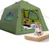 Inflatable Camping Tent with Twin Air Mattress for 1-3 People