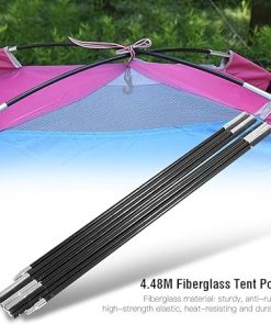 Telescopic Fiberglass Tent Poles Black 189in 2 Pack for 5-6 Person Tents 2