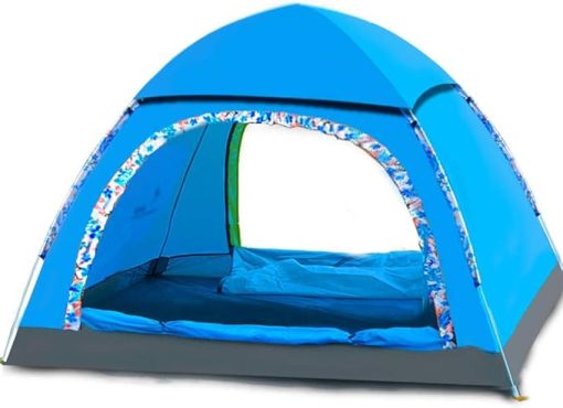 Quick Automatic Open Waterproof Tent for 3-4 Persons Sky Blue