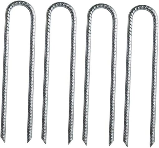 KESYOO 4 Pack Heavy Duty Galvanized Steel Tent Stakes for Camping