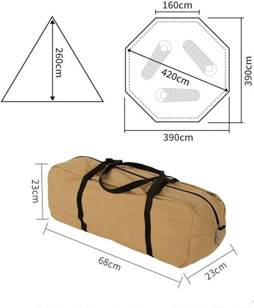 Portable Indian Camping Teepee Tent with Stove Hole for Outdoor Use - Image 2