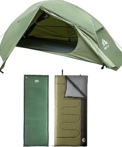 Lightweight Night Cat 1-Person Camping Tent with Sleeping Pad and Bag