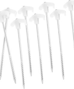 Heavy Duty Metal Tent Stakes 8 Pack for Camping Tarp and Canopy