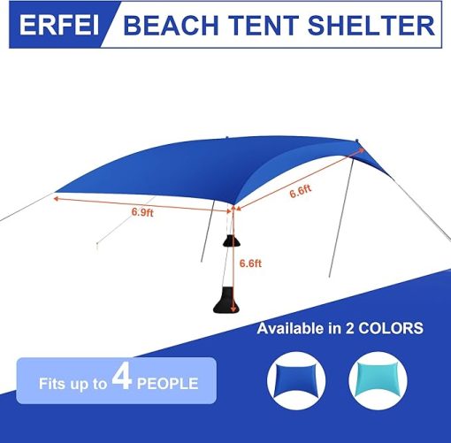 Beach Tent Sun Shelter UPF50+ Portable Pop Up Canopy for Outdoors - Image 2