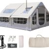 Pop Up Tent for 5-8 People Waterproof Portable Camping Shelter Khaki 4