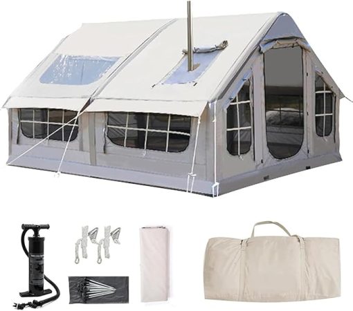 6-8 Person Waterproof Inflatable Camping Tent with Easy Setup