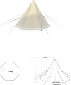 Luxury Family Camping Tent 9.85ft Waterproof Canvas Aluminum Pole 2