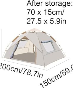 Automatic Camping Tent for 1-3 Persons with Double Doors and Windows 2