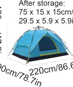 Quick-Opening Automatic Camping Tent for 3-4 People with Double Doors 2