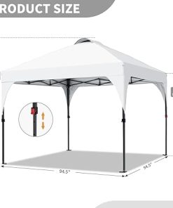 8ft x 8ft White Pop Up Canopy Tent with Carry Bag for Outdoor Events 2