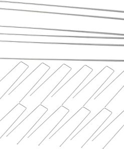 Totority 50pcs U-Shaped Landscape Nails for Landscaping Staples Pins Ground Stakes with Gaskets Turf Garden Outdoor Stakes Natural Artificial Grass Pegs Heavy U-Shaped Sod Silver Steel Wire