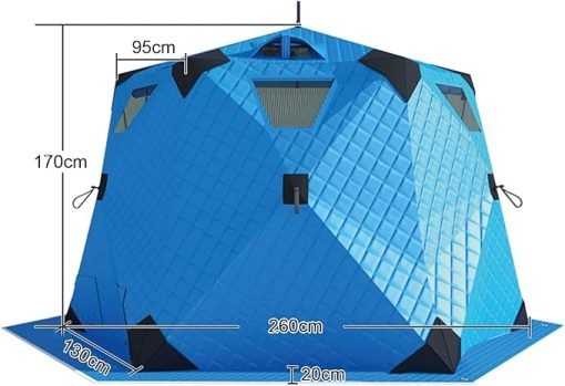 Insulated Ice Fishing Tent with Floor Mat for 6-10 People Portable - Image 2
