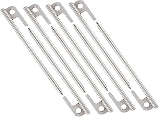 Durable 8Pcs Stainless Steel Camping Stakes for Tent and Canopy Use