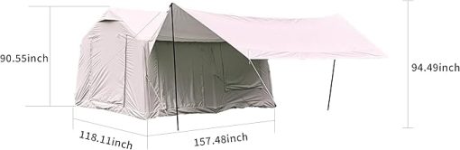 Easy Setup Inflatable Camping Tent for 7-8 People Waterproof Green - Image 2