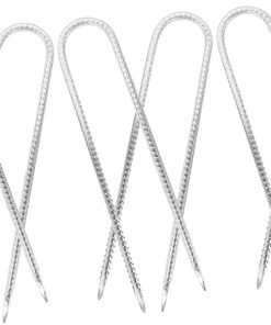 6 Pack U Shaped Outdoor Landscape Stakes for Tents Tarps and Fences