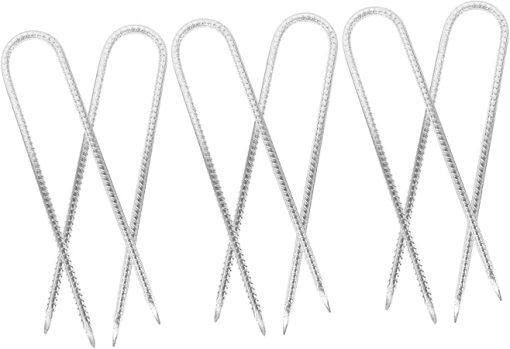 6 Pack U Shaped Outdoor Landscape Stakes for Tents Tarps and Fences