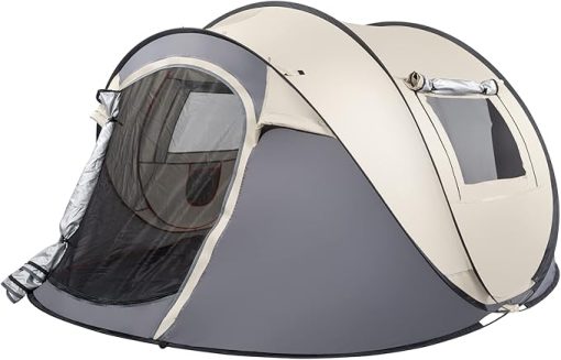 Instant Setup 4 Person Pop-Up Camping Tent Weatherproof with Storage