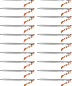 20 Pack 7075 Aluminum Tent Stakes 9 Inch Heavy Duty Camping Pegs
