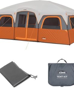 CORE 12 Person Cabin Tent with Footprint and Camping Kit