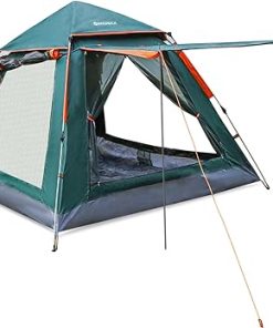 KINGROCK Waterproof Pop Up Camping Tent for 4 People Easy Setup