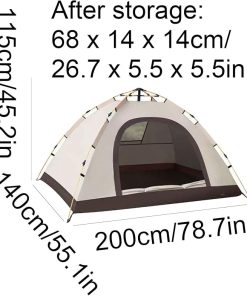 Portable Spring-Loaded Camping Tent for 1-2 Person Outdoor Use 2