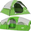 CAMPROS CP Camping Tent for 3 or 8 Persons Waterproof Lightweight Green