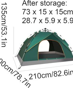 Double Door Camping Tent for 3-4 People Easy Setup Portable Design 2