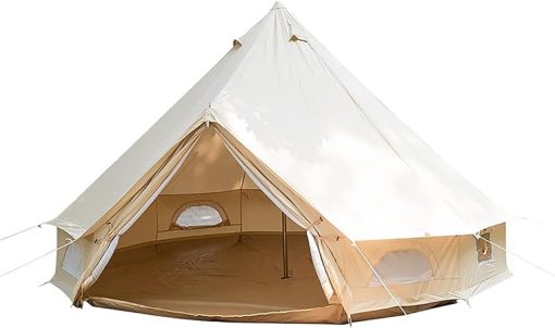 Cotton Canvas Tent with Stove Jack for 4 Season Family Glamping