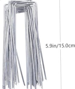 50 Pack Metal Ground Nails U Shaped Stakes for Camping Garden Use 2