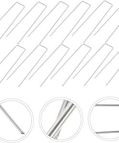HEMOTON 50pcs U-Shaped Ground Stakes for Gardening and Lawn Fixing 2