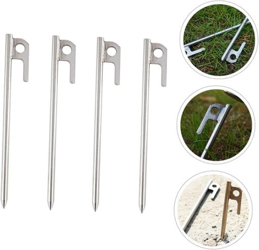 Heavy Duty Stainless Steel Tent Pegs Ground Nail Stakes for Camping - Image 2
