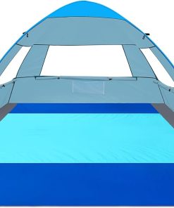 Gorich Pop Up Beach Tent for 3-4 People with UV Protection and Blanket