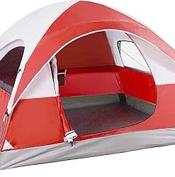 LET’S CAMP 3 Person Backpacking Tent,Portable Lightweight Waterproof Windproof Easy Setup Backpacking Tent,Great for Camping Hiking Mountaineering,Red